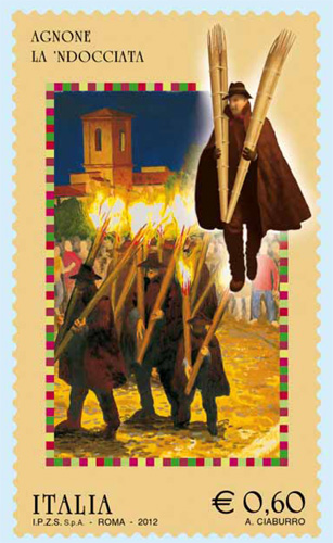 Il francobollo dedicato alla Ndocciata di Agnone