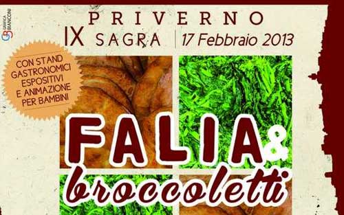 Falia e Broccoletti: domenica 17 febbraio la sagra a Priverno