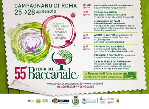 Campagnano Romano, dal 25 aprile la festa del Baccanale